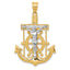14K Two-Tone Gold Mariner's Cross Pendant with Diamond-Cut Detailing