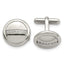 Polished Circle Cufflinks in Stainless Steel with CZ