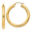10K Gold Polished Tube Hoop Earrings 4mm Elegant Design