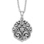 Sentimental Expressions Sterling Silver Rhodium-plated Antiqued Circle Remembrance Ash Holder 18 Inch Necklace
