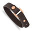 Stainless Steel Polished Rose IP Brown Leather Adjustable 8.5- Bracelet