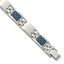 Stainless Steel Brushed with Blue Carbon Fiber Inlay Link Bracelet for Men