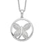 Sophia Jewelers Sterling Silver CZ Butterfly Necklace with Rhodium Plating