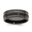 Edward Mirell Titanium Black Ti Triple Domed Grooved Edges 8mm Band