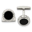 Scalloped Edge Cufflinks in Black IP Stainless Steel
