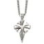 Stainless Steel Dagger Cross Pendant Necklace with Polished Antiqued Finish