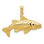 14K Gold Men's Redfish Pendant with Polished Solid Finish