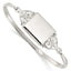 Sterling Silver Polished Locket Bangle with Hook Clasp, Elegant Women's Bracelet