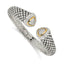 Sterling Silver 14K Gold Diamond Cuff Bracelet with Vintage Elegance