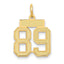 14K Gold Satin Number 89 Charm with Brushed Finish Small