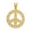14K Gold Filigree Peace Sign Pendant with Polished Finish