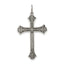 Sterling Silver 925 Antiqued Cross Pendant with Polished Solid Design