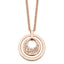 Rose-Tone Crystal & Ceramic Necklace in Stainless Steel