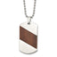 Rosewood Inlay Dog Tag Necklace in Titanium, 22"