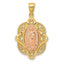 14K Two-Tone Gold Virgin Mary Pendant with Polished Finish