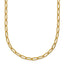 Chisel Stainless Steel Polished Yellow IP-plated Elongated Open Link Paperclip 15 inch Necklace with 2 inch Extension