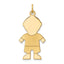 14K Gold Satin Boy Charm Solid Die Struck Themed Pendant