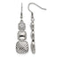 Stainless Steel Polished Square Cubic Zirconia Drop Dangle Earrings for Women