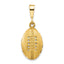 10K Gold Polished Football Charm Solid Pendant for Sports Fans