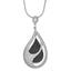 Sterling Silver 925 Teardrop Necklace with Multicolor CZ and Polished Finish