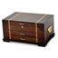 Luxury Giftware High GloSterling Silver Rustic Burlwood Veneer w/Walnut and Scrolled Inlay 2-drawer Locking Wooden Jewelry Chest