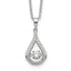 Sophia Jewelers Sterling Silver CZ Teardrop Necklace with Rhodium Polish