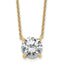 14k 4 carat Lab Grown Diamond VS+ F+ Round Complete Four Prong 18 inch Solitaire Necklace