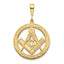 Sophia Jewelers 14K Gold Masonic Pendant with Polished Textured Finish