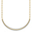 14k Two-Tone Textured Woven Curved Bar with Long Link 17 inch Necklace Plus 2 inch Extender