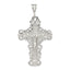 Sterling Silver 925 Crucifix Pendant with Polished Diamond-Cut Finish