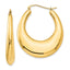 14K Gold Polished Hoop Earrings with Hollow Creole Design for Women