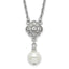 1928 Silver-tone Crystal and Imitation Pearl 16in With 3in ext. Necklace