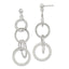 Sterling Silver Polished and Hammered Circles Post Dangle Earrings