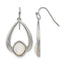 Stainless Steel Polished Pear Textured Mother of Pearl Drop Dangle Earrings for Women
