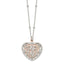 Sterling Silver & Rose-tone Polished Moveable Heart Necklace