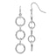 14k White Gold Diamond Cut Circle Dangle Earrings