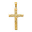 14K Gold Crucifix Pendant with Polished Finish and Solid Cast Design