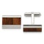 Stainless Steel Koa Wood Inlay Cuff Links