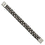 Stainless Steel Brushed Black and Cream Woven Leather Bracelet for Men