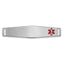 14K White Gold Medical ID Bracelet with Engravable Red Enamel