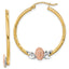 10K Tri-Color Gold Guadalupe Hoop Earrings with Diamond-Cut Detail
