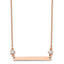 Chisel Stainless Steel Polished Rose IP-plated Bar with CZ Stars on a 16 inch Cable Chain Necklace
