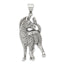 Sterling Silver 925 Antiqued Zebra Pendant for Men by Sophia Jewelers