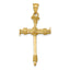 14K Gold Polished Nail Cross Pendant Solid Casted Elegant Design