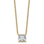 14k 4 carat Certified Lab Grown Diamond VS+ F+ Cushion Complete 18 inch Four Prong Pendant Necklace