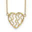 Sophia Jewelers 14K Gold Heart Necklace with Polished Diamond-Cut Satin Finish
