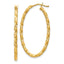 14ky 2mm Diamond-cut Oval Hoop Earrings