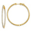 Sterling Shimmer Sterling Silver Gold-tone Flash Gold-plated 100 Stone 2mm CZ In and Out Round Hinged Hoop Earrings