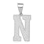 Sterling Silver 925 Rhodium-Plated Initial N Pendant Large, Elegant Cast Design