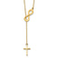 14K Gold Polished Infinity & Cross Lariat Necklace with Elegant Charm